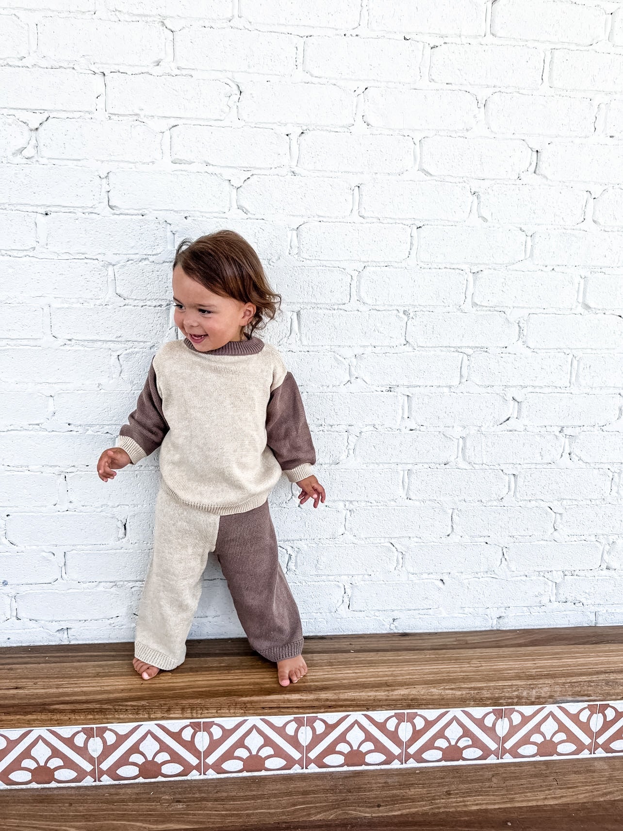 Contrast Knit Set