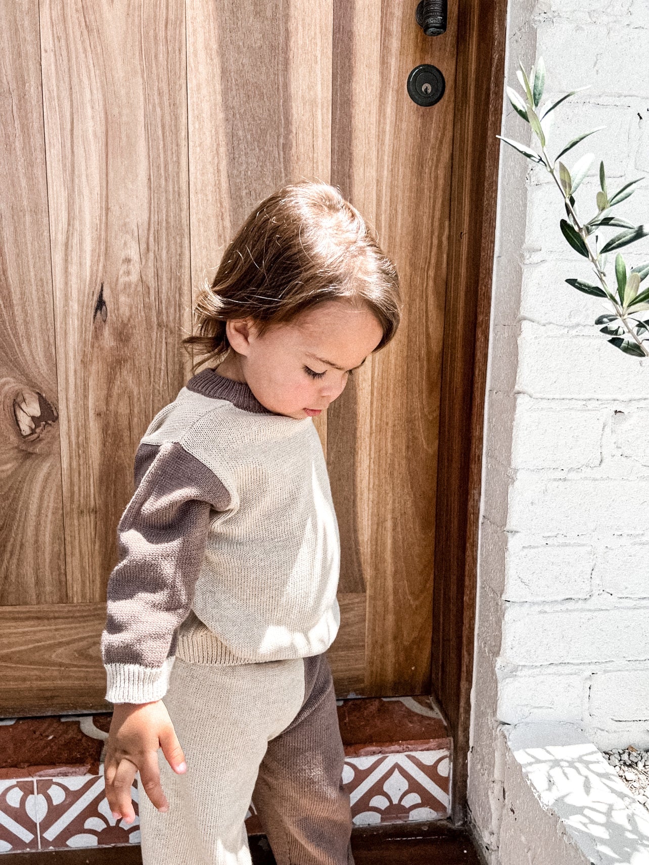 Contrast Knit Set