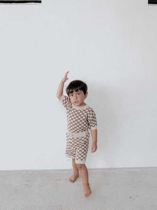 Check Knit Shorts